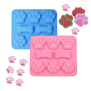 Early Riser Silicone Cat's Claw and Bone Silicone Dog Treat Mold For Baking Chocolate Candy Jelly Ice Block Silicone Mold