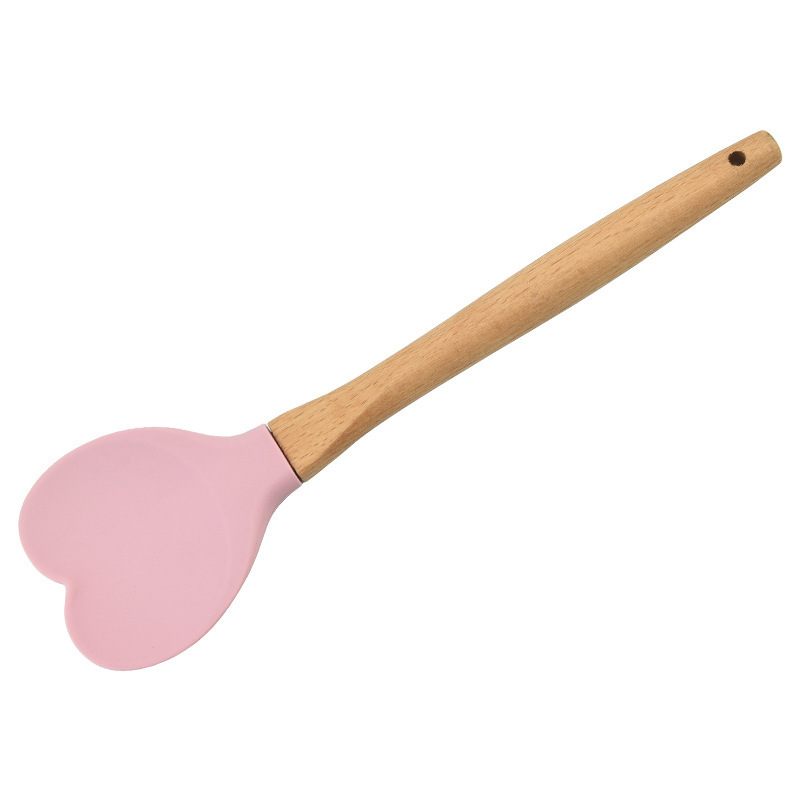 Early Riser New wooden handle heart-shaped spatula non-stick baking knife