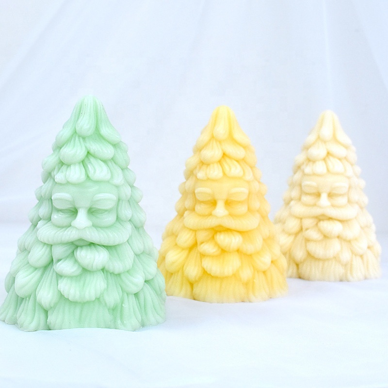 Early Riser New three-dimensional Christmas tree scented candle silicone mold Santa Claus home ornaments decorative plaster mold