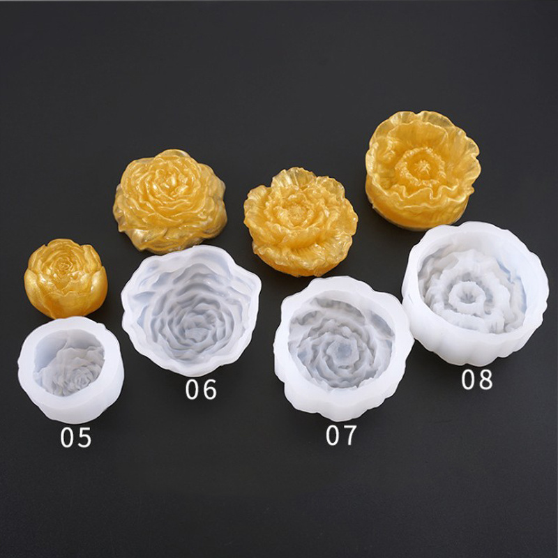 12 Pcs 3D Flower Rose Silicone Mold Resin Mould DIY Craft Mould Jewelry Making Tools Epoxy Casting Molds