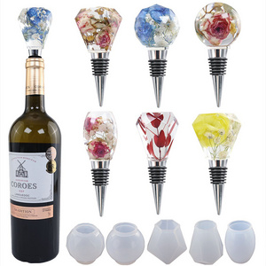 Early Riser DIY Crystal Epoxy Resin Wine Stopper Silicone Mold Geometry Gemstone Mirror Mouldings