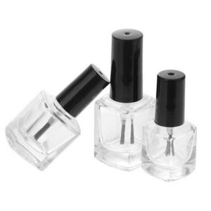 Customized special shape 11ml nail polish bottle UV gel glass empty nail polish bottle with brush