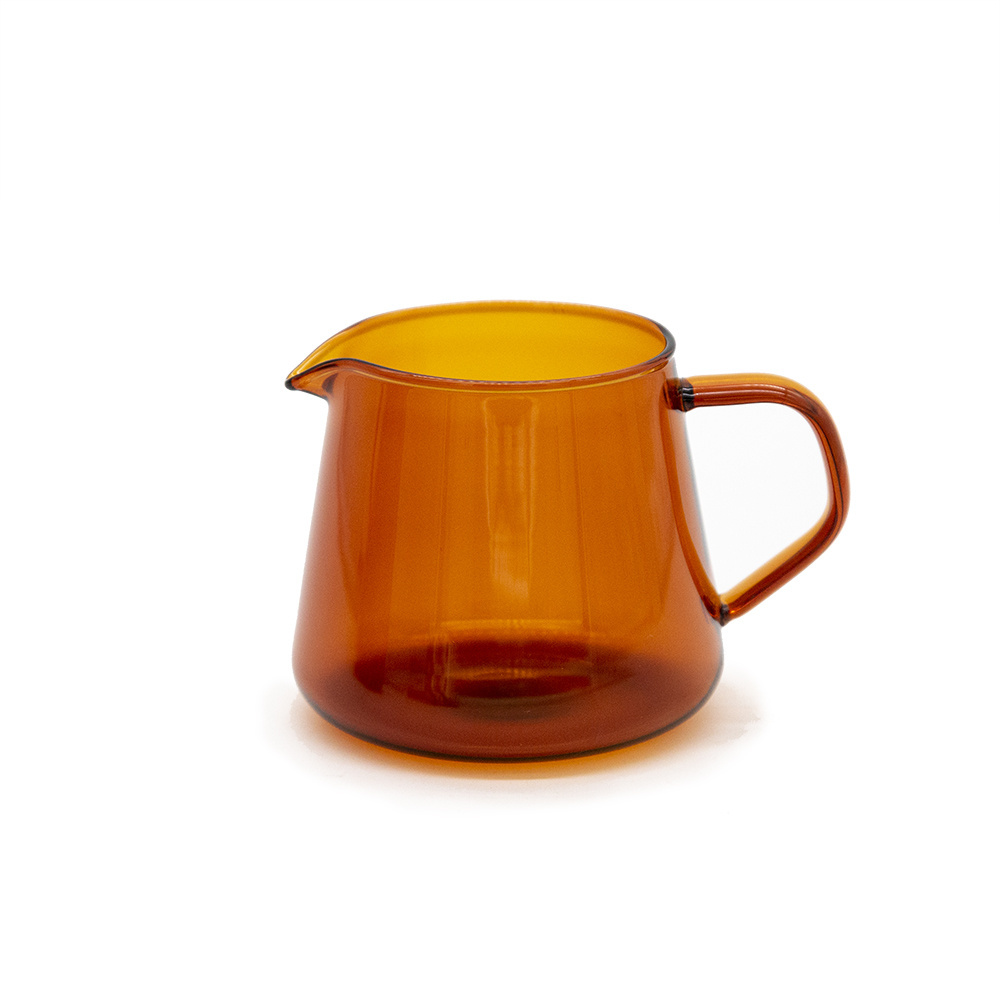 Retro Color Amber Clear Glass Coffee Server Pour Over Coffee Pot