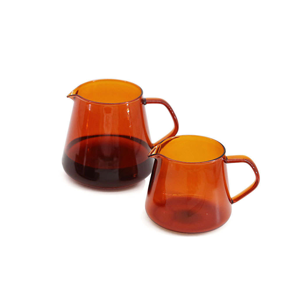 Retro Color Amber Clear Glass Coffee Server Pour Over Coffee Pot