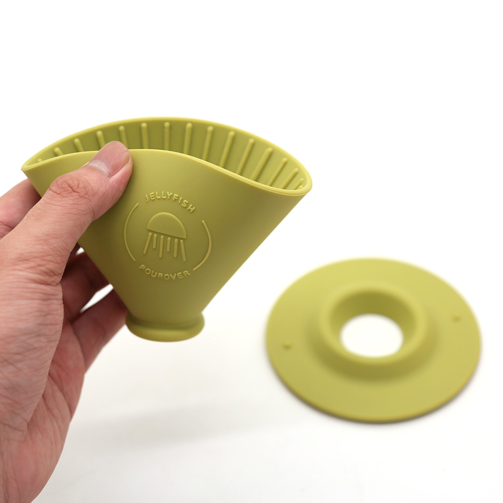 coffee dripping filter cup pour over handled Silicone coffee dripper