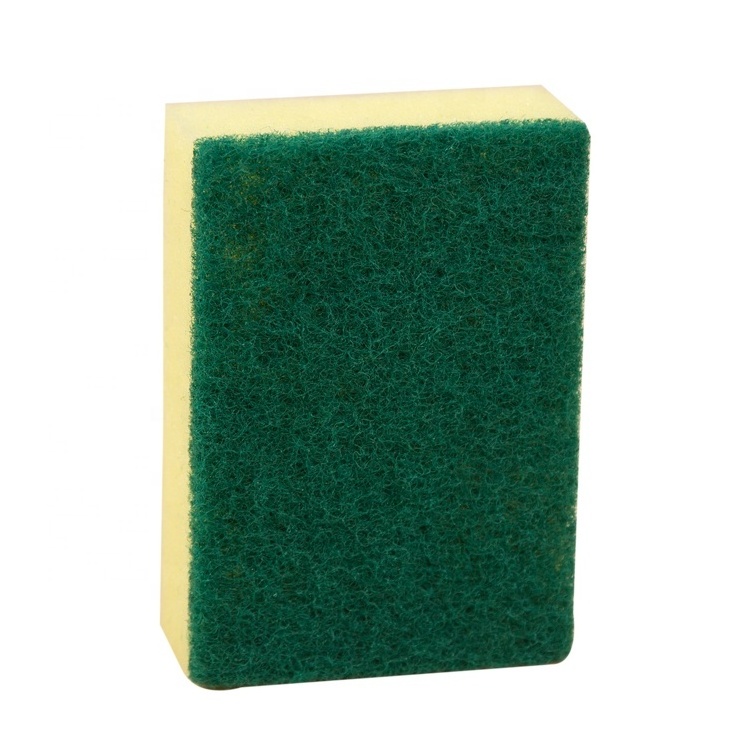 Earth Brand Cheap Price 10 Pieces/bag Polyester and PU foam multi purpose household kitchen cleaning sponge pad