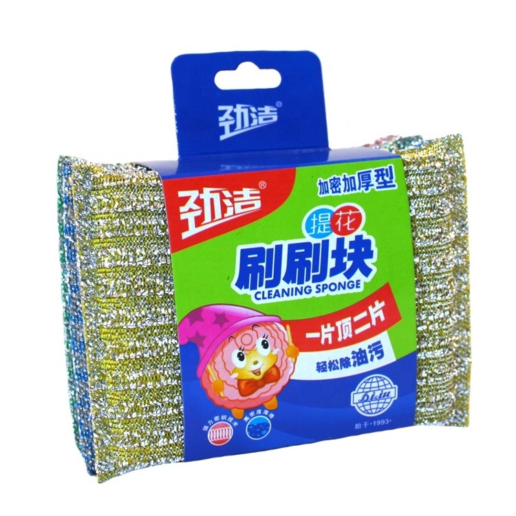 Original factory custom printed paper card non-scratch kitchen sponge dish scrubber