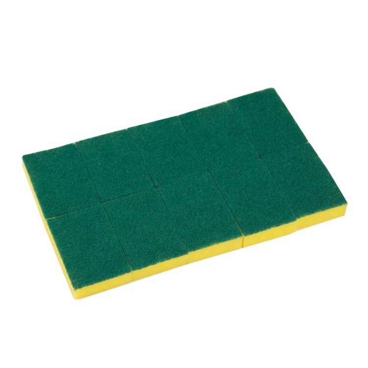 Earth Brand Cheap Price 10 Pieces/bag Polyester and PU foam multi purpose household kitchen cleaning sponge pad