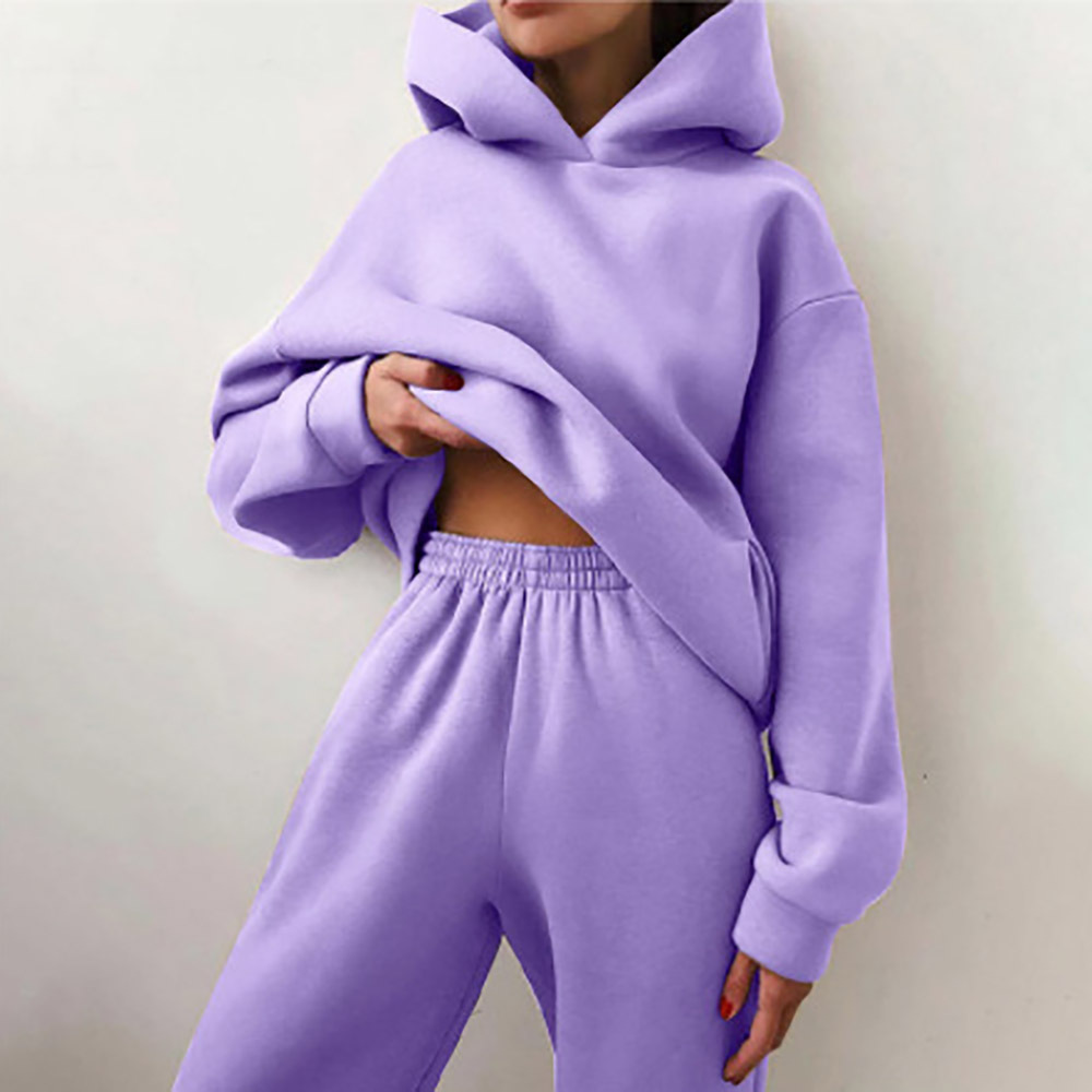 Custom Logo 2 Piece Hoodies And Pants Jogger Set Clothes Matching Fall Women Two Pieces Hoodie Set