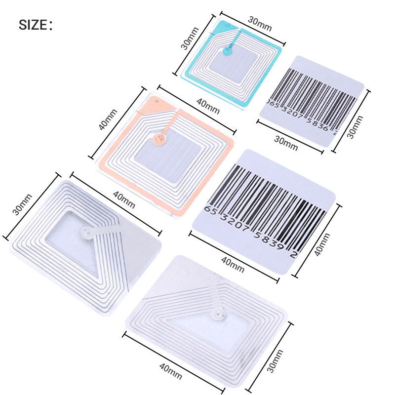 Clothing Store EAS AM System Sticker RFID RF Barcode Label Anti Theft Alarm Security Anti-theft Device Soft Secured Tags