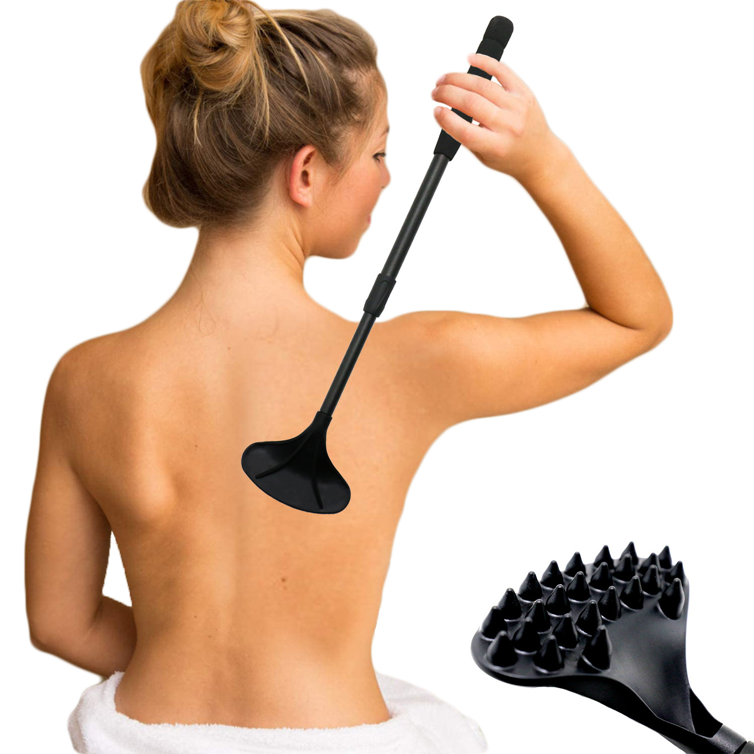 Back Scratcher for Women Men Extendable with Strong  Massage Head, 21inch Body Scratcher for Adults - Pets Compact - Retracta