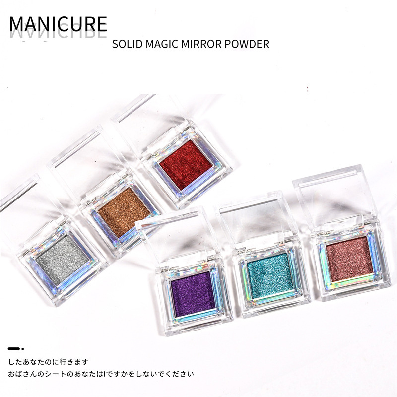 New arrival  14 Colors nail art solid magic mirror gold titanium glitter powder