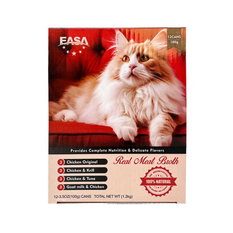 EASA Real Meat Broth Cat Cans 100g canned cat food Factory Supply mousse form cat wet food canned pet food