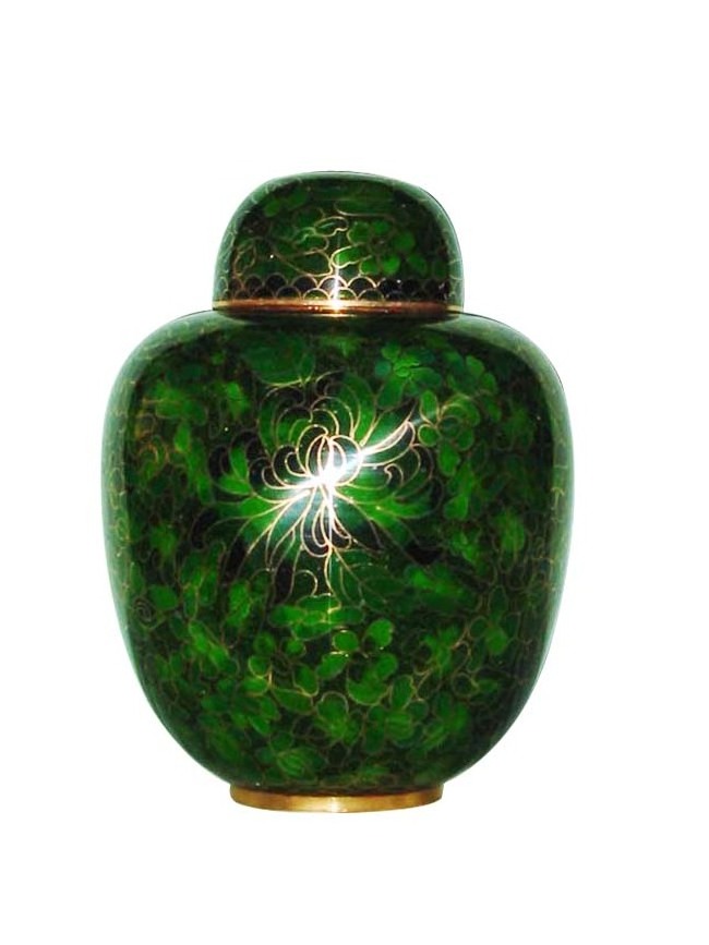 P099 Midnight garden cloisonne craft funeral urn