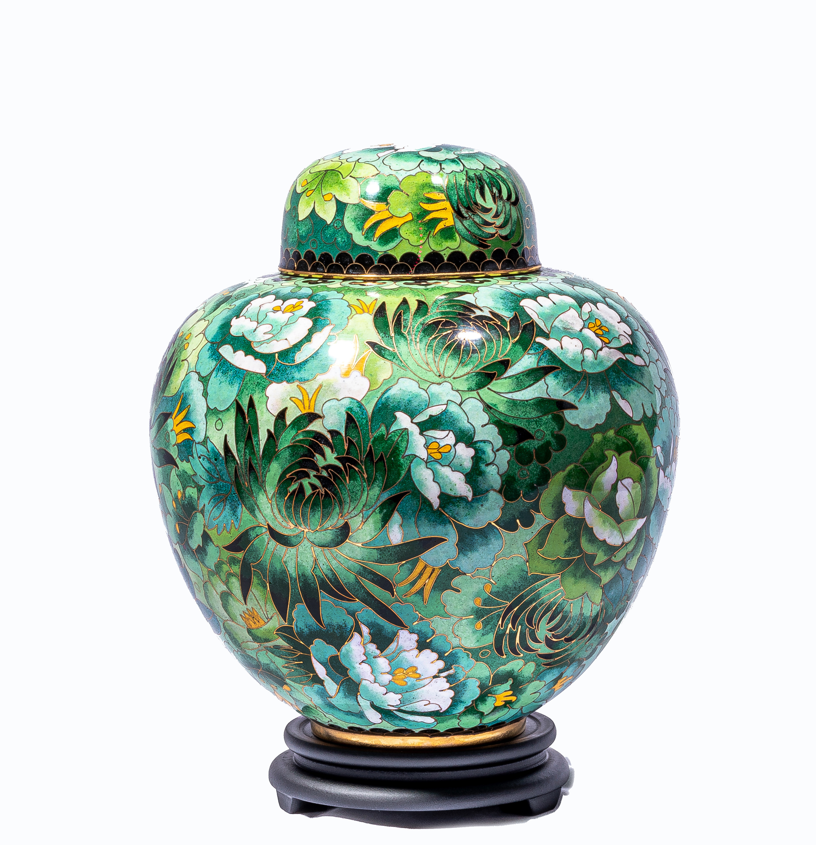 P099 Midnight garden cloisonne craft funeral urn