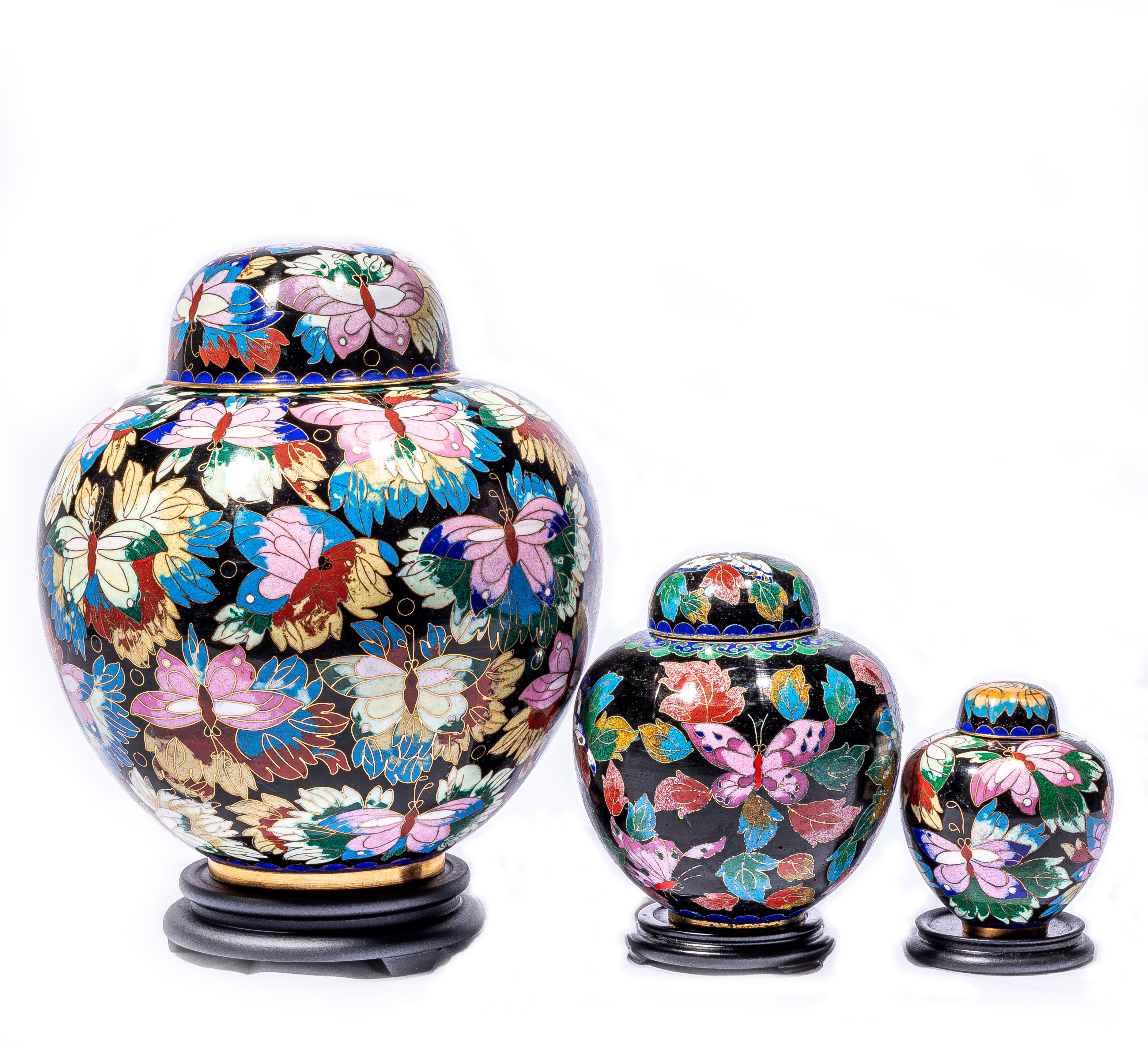 P099 Midnight garden cloisonne craft funeral urn