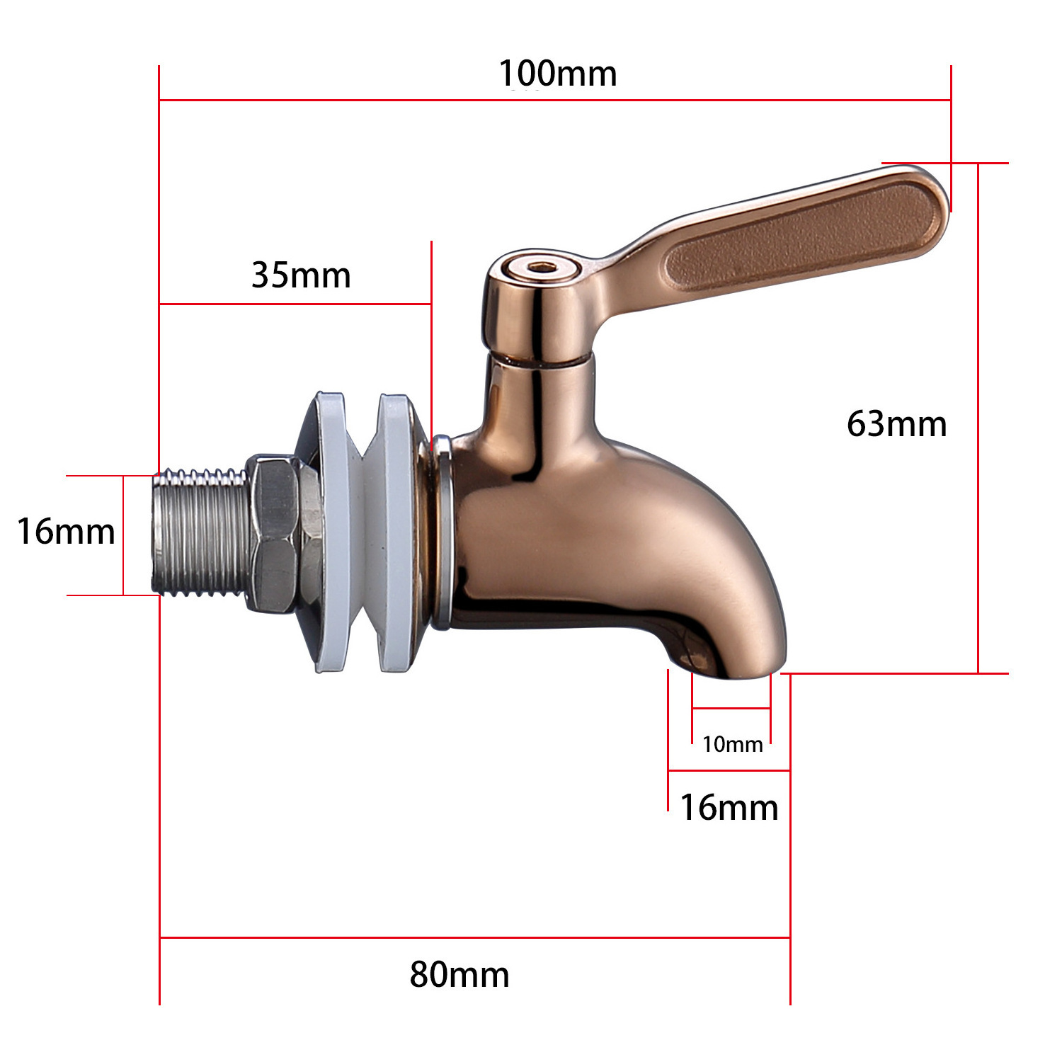 12mm 16mm Stainless steel 304 Beer Wine Barrel Tap Juice Water Dispenser Faucet