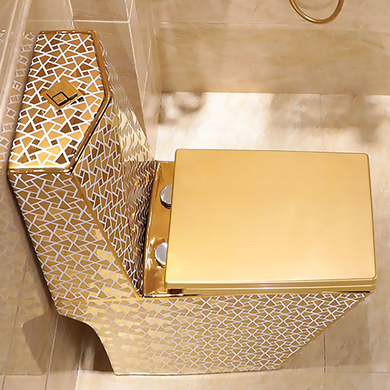 Ceramic Sanitary Ware Commode Bathroom Water Closet Diamond Shape Gold King Toilet