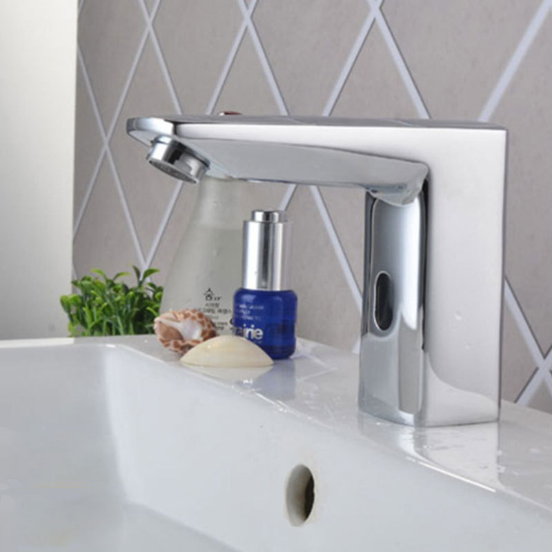 Automatic infrared basin faucet brass sensor touchless bathroom faucet cold and hot water basin tap