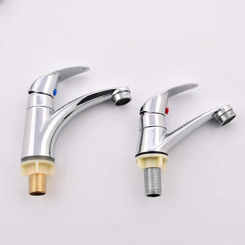 New kitchen bathroom basin faucet Brass basin cold and hot water metering faucet Single handle handle anti-splash faucet