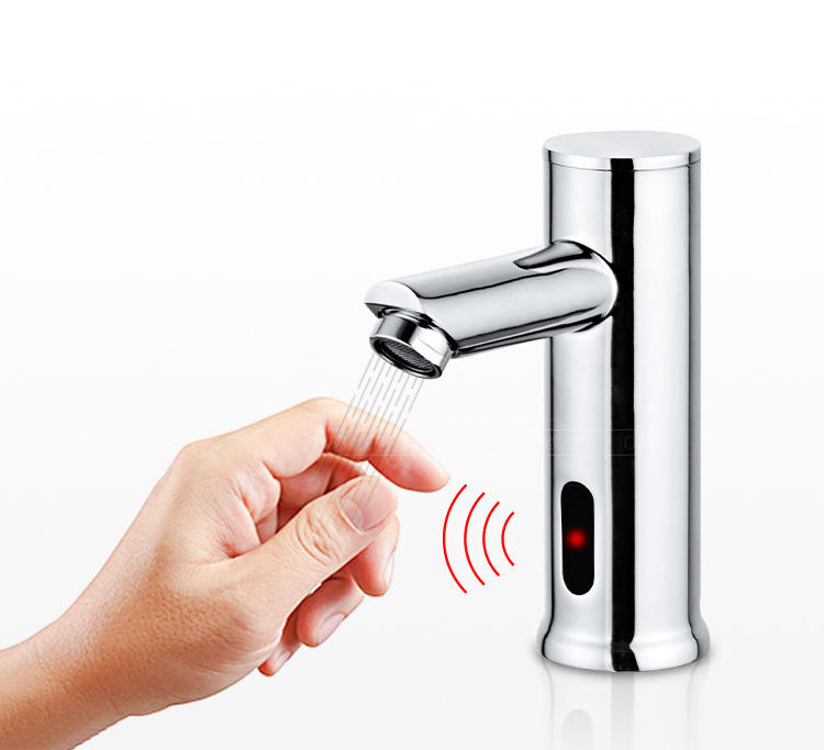 Dual Power Bathroom Automatic Hands Free Touchless Sensor Faucet Water Tap