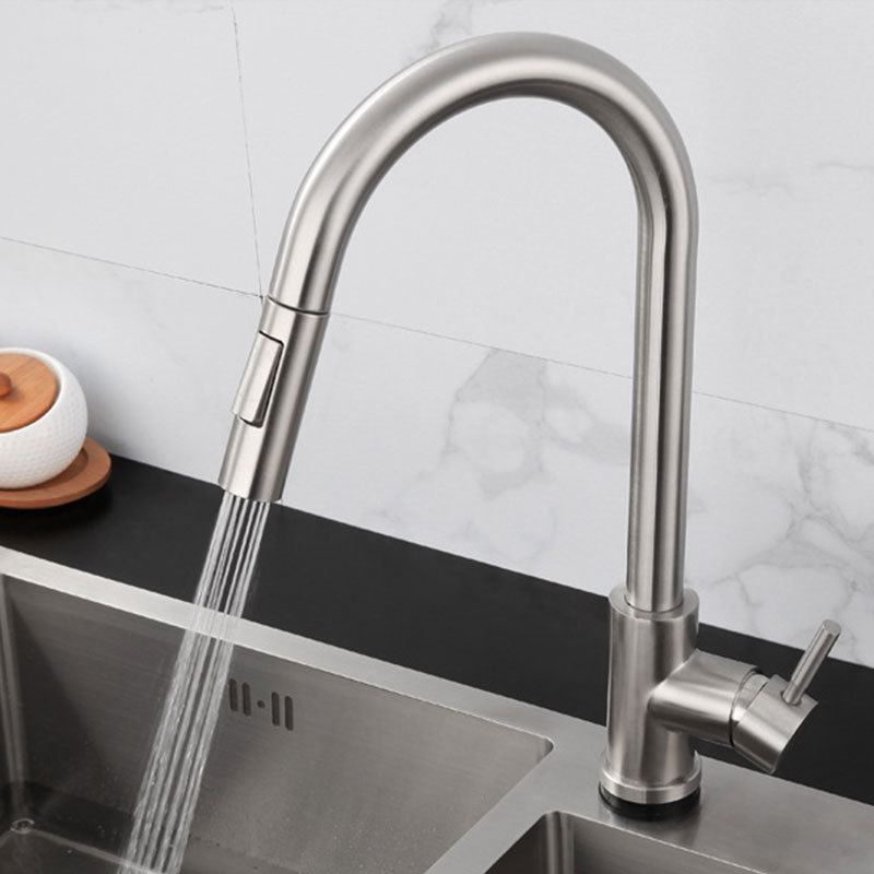 Modern 304 Stainless Steel Kitchen Sink Water Gold Black Brushed Color Pull Out Kitchen Faucet Mixer Tap