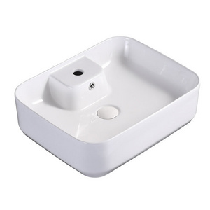 2020 New Ceramic Wash Hand Basin Bathroom Rectangular Washbasin Bathroom Sinks Countertop Sinks Hand Washing with Faucet Hole