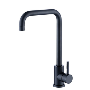 2020 Newest Kitchen Sink Hot and Cold Water Mixer Taps Single Handle Matt Black Stainless Steel Faucets