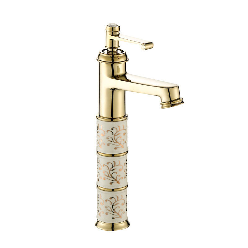 2020 Best Selling Bathroom Taps and Basin Mixers Single Lever Gold Plating Sink Tall Faucet