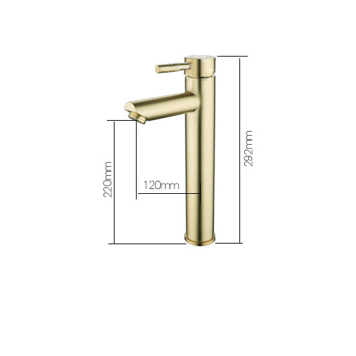 Factory Direct Sales Tall Size Single Handle Basin Taps Sanitaryware Gold Rose Gold Black Bathroom Sink Faucet