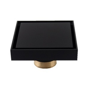 Black 304 Stainless Steel Antidor Shower Floor Drain with Brass Core 100*100mm, 150*150mm