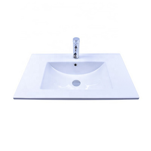 Commercial Ceramic All In One Piece Bathroom Sink And Countertop