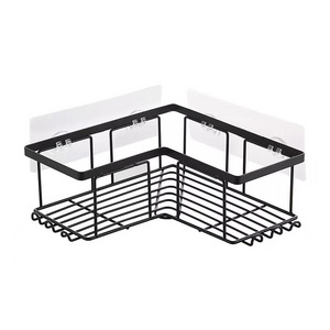 Display rack Triangular bathroom soap rack Solid black iron basket rust-proof stainless steel corner shower caddie bathroom rack