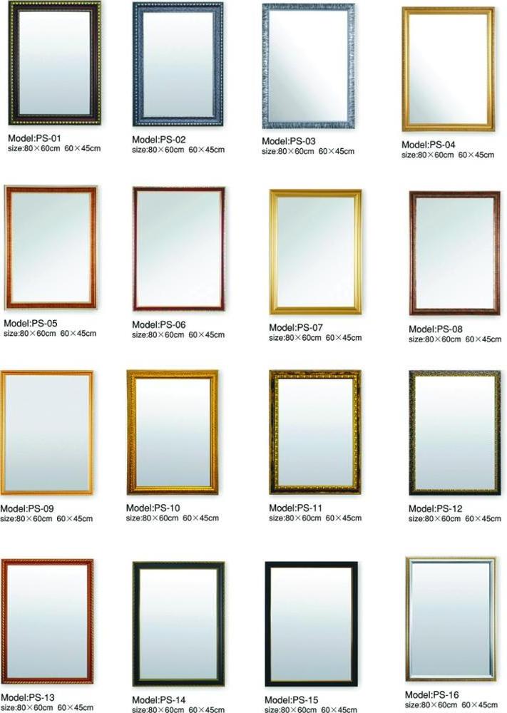 Gold Trim Frame Wall Mirror for Bathrooms, Living Rooms, Hotels