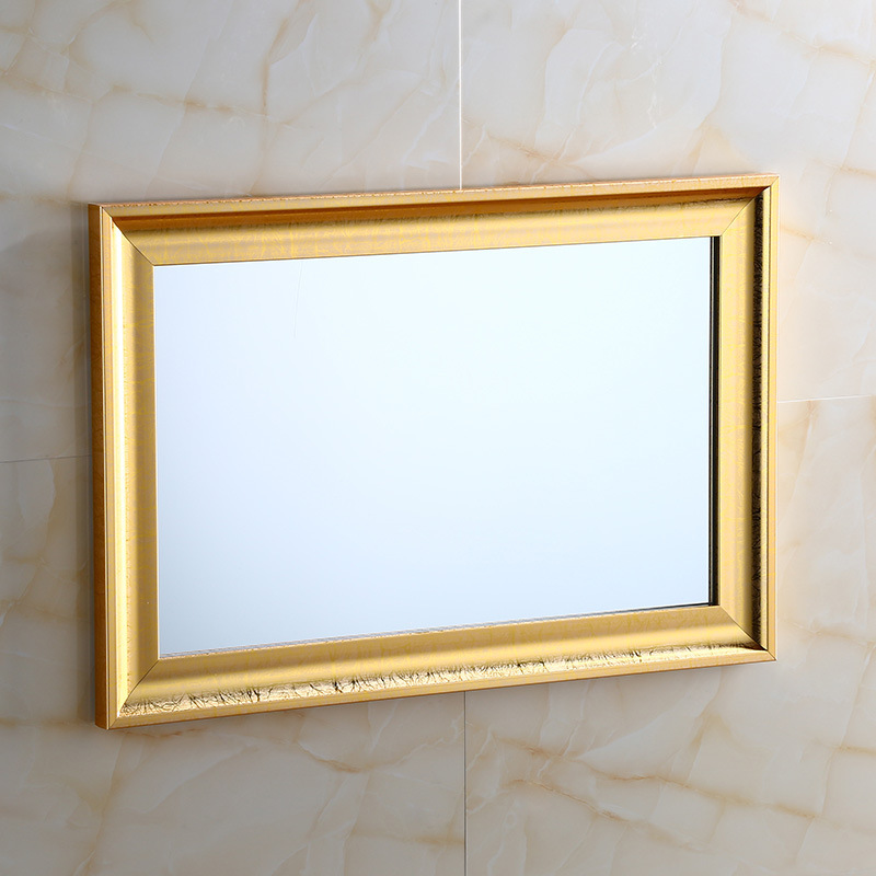 Gold Trim Frame Wall Mirror for Bathrooms, Living Rooms, Hotels