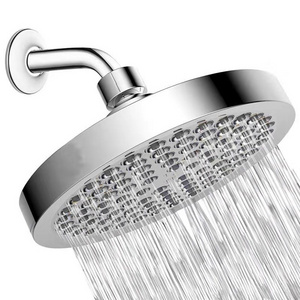 Hot Sales Top Shower 6 Inch Rainfall High Pressure Full Chrome Luxury Round ABS Shower Head