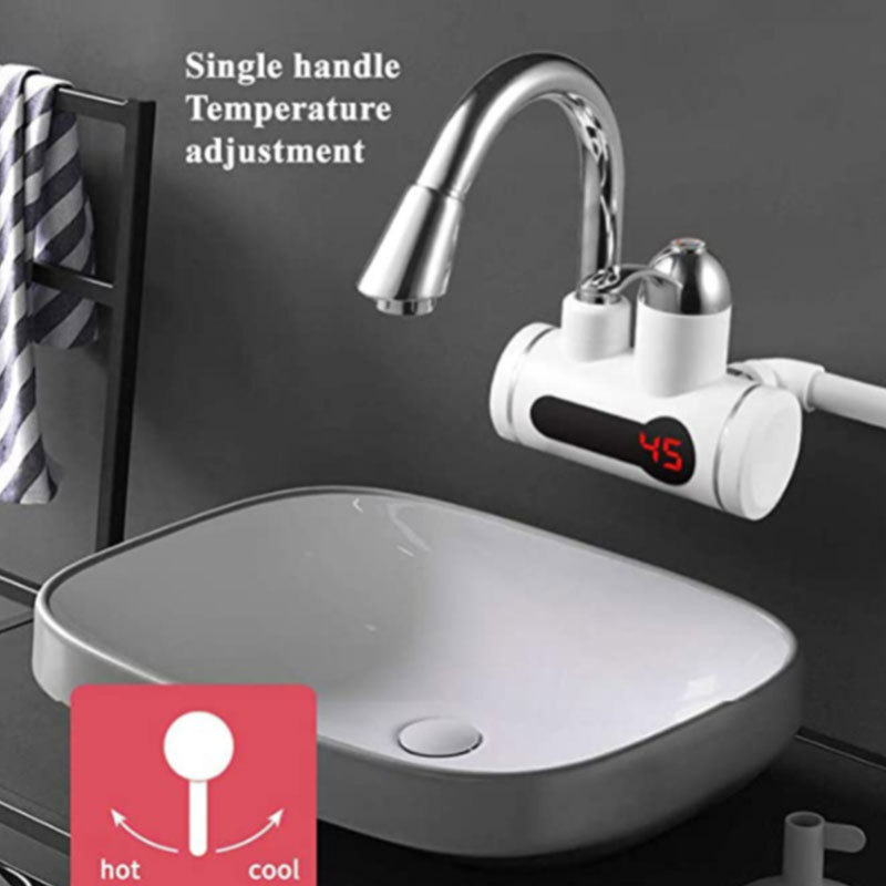 2021 HOT 3S Instant Tankless 3000W Hot Water Heater Fast Heating Tap Electric Water Kitchen Faucets with LED Digital Display