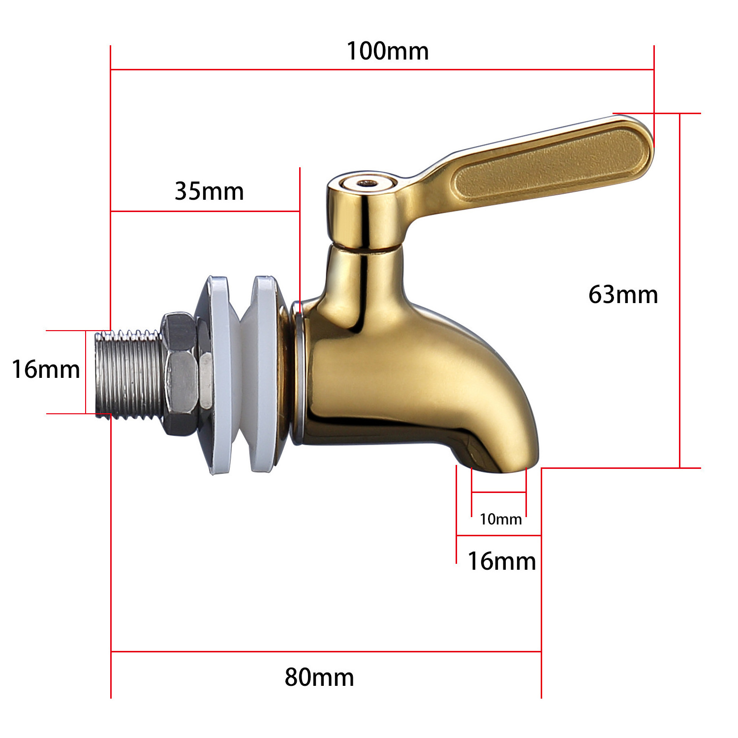 12mm 16mm Stainless steel 304 Beer Wine Barrel Tap Juice Water Dispenser Faucet