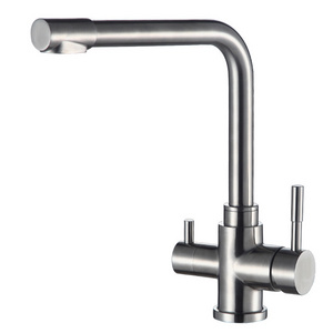 Stainless Steel 3 Way Water Purifier Faucet Kitchen Tap Brushed Nickel Kitchen Sink Mixer