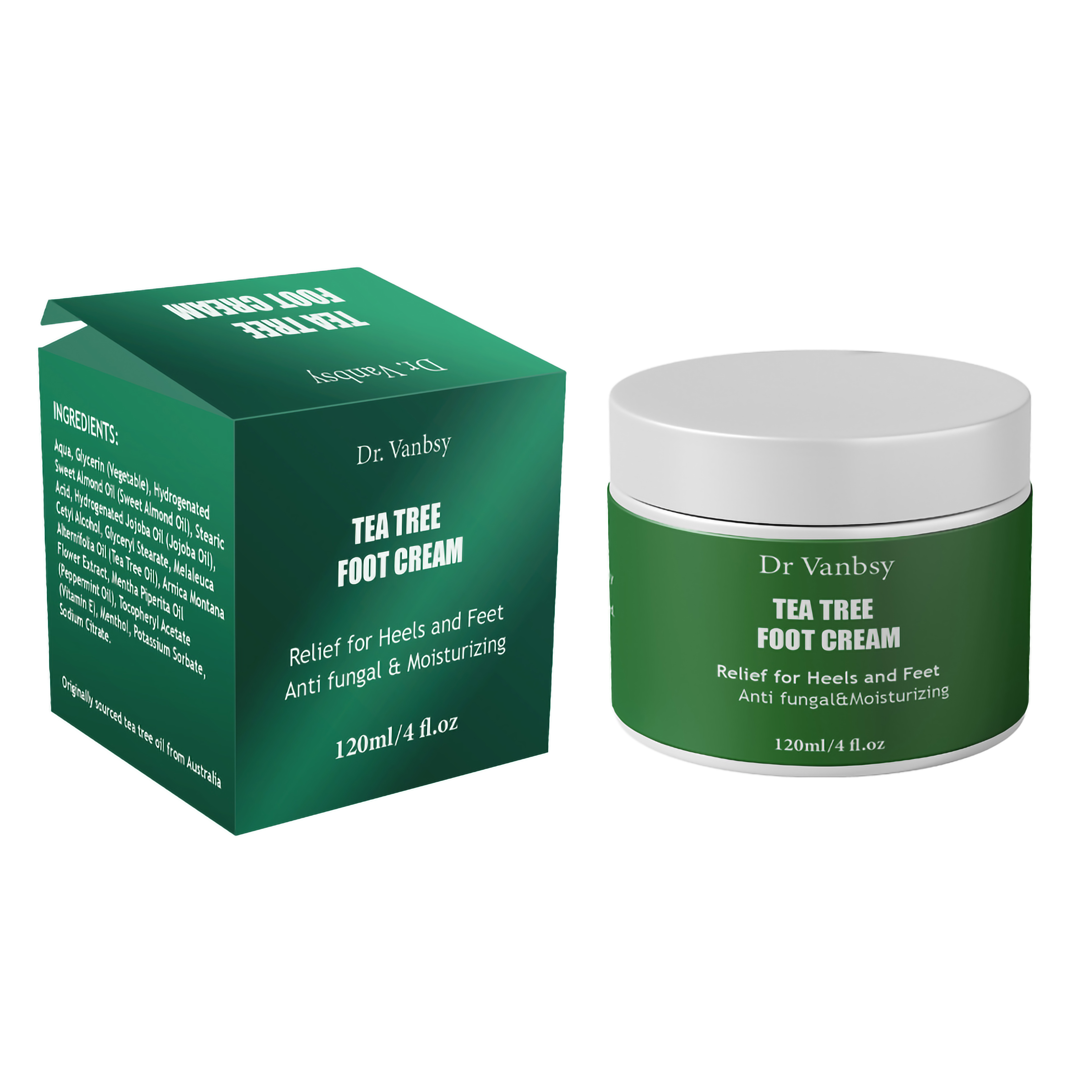 Tea Tree Foot Cream Hydrates, Softens & Conditions Dry Cracked Feet, Heel and Calluses,- Helps Soothe Irritated Skin