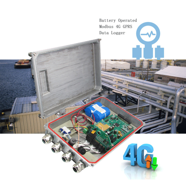 Wireless Battery Operated Modbus 4g Data logger for vibration and temperature sensor iot sensors