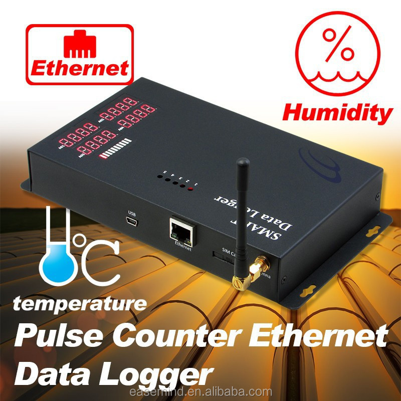 Pulse Counter Ethernet Data Logger Temperature Humidity Tracking System data recorder controller