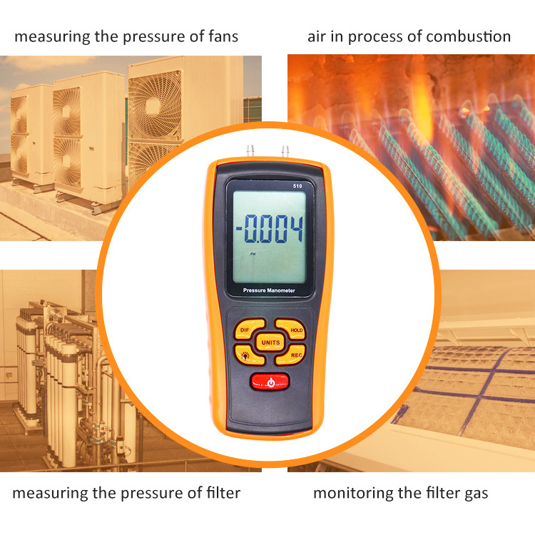 Battery powered Digital differential pressure gauge pressure manometer