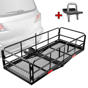 High Side 360 LBS Capacity Car Rear Luggage Rack Foldable Hitch Mount Cargo Carrier Basket