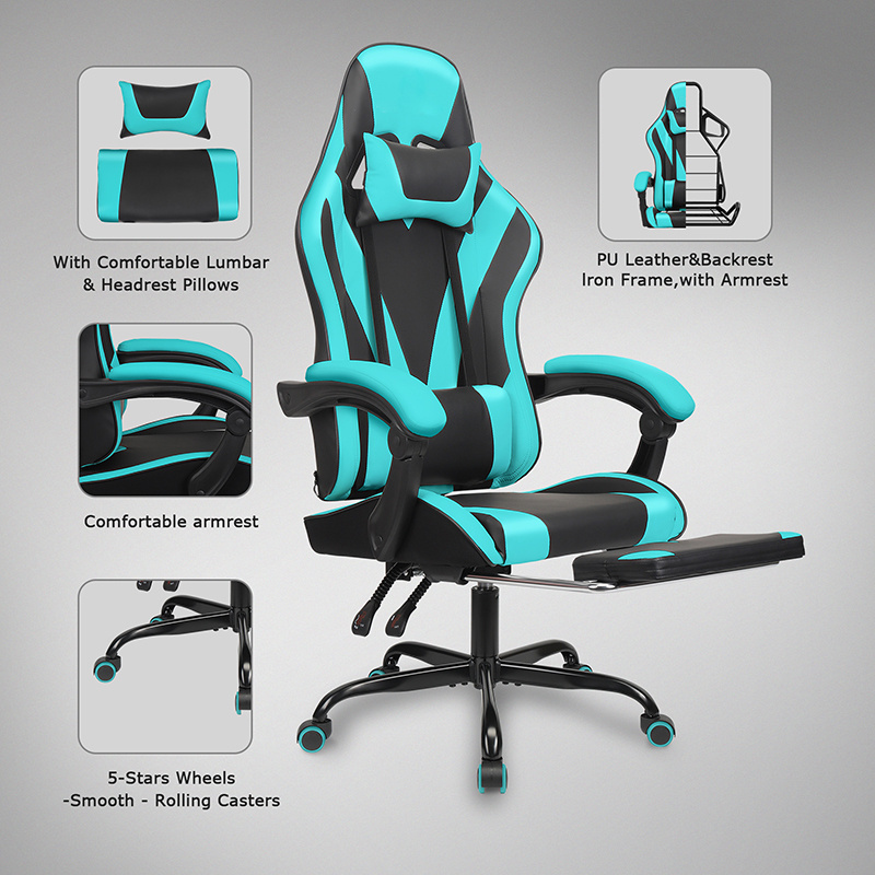 Amazon Hot Sale Racing Ergonomic Gaming Chair Custom Logo Waterproof Leather Gaming Computer Chair