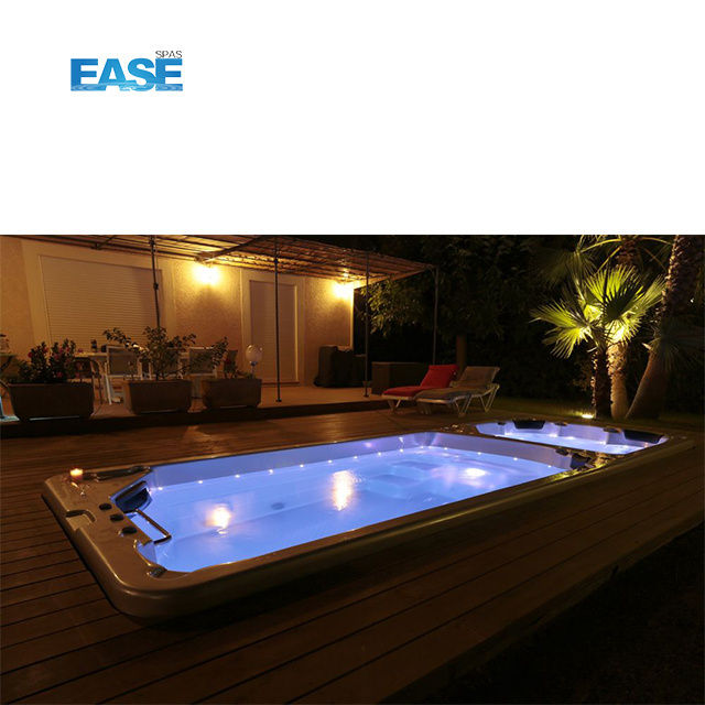 Freestanding Rectangular Bove Ground Swimspa Outdoor Swimming Pool Massage Outdoor Swim Pool Spa