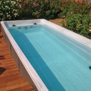 Freestanding Rectangular Bove Ground Swimspa Outdoor Swimming Pool Massage Outdoor Swim Pool Spa