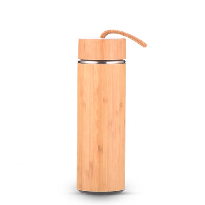 Bamboo Thermos Vacuum Flask Insulated Vaccum Stainless Steel Bamboo Thermal Coffee Tea Water Flask