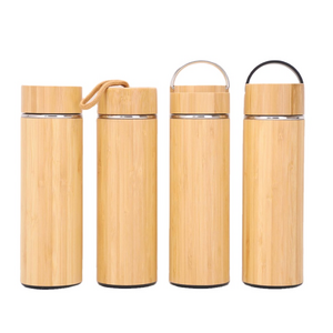 Bamboo Thermos Vacuum Flask Insulated Vaccum Stainless Steel Bamboo Thermal Coffee Tea Water Flask