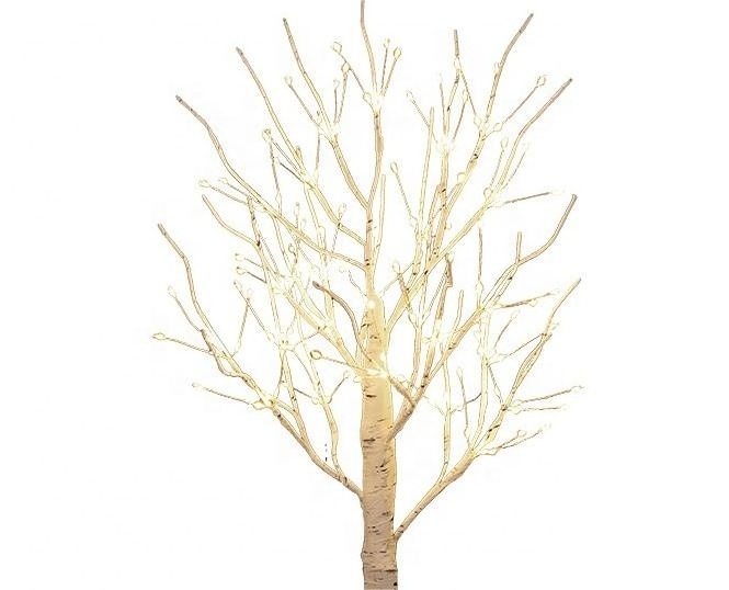 Prelit Tabletop Birch Tree 80L Warm White Fairy Lights 18IN with Timer Battery Operated or USB